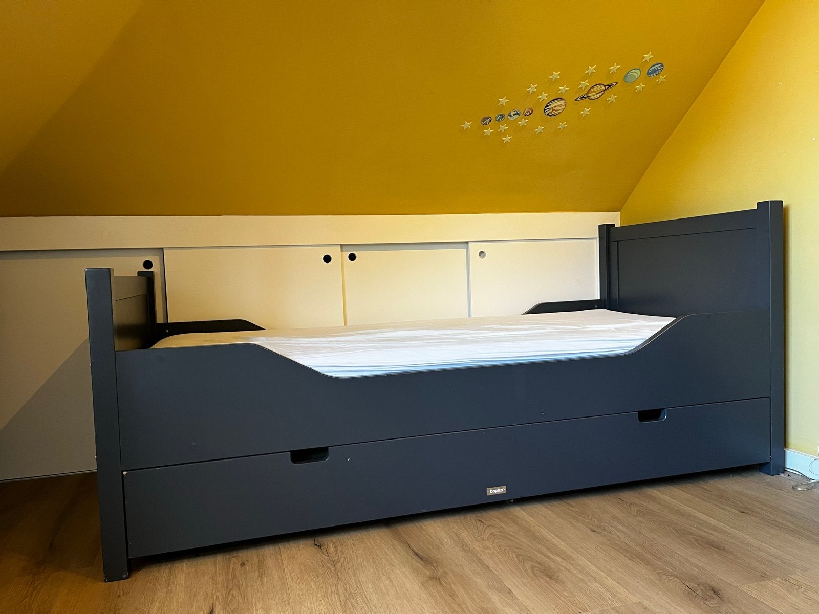Bopita Bed met uitschuifbed (90x200cm), Ophalen, 85 tot 100 cm, Gebruikt, Matras