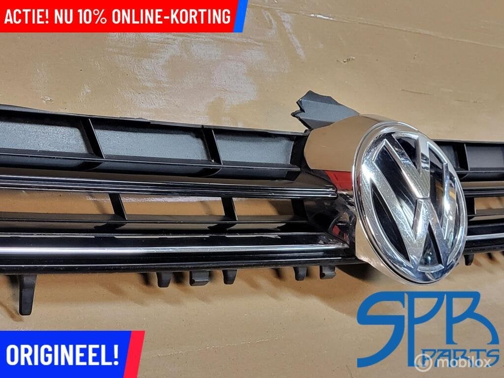 Vw GOLF 7 VII HIGHLINE R-LINE GRILLE ORIGINEEL LOGO GEBROKEN, Auto-onderdelen, Gebruikt, VOLKSWAGEN, Volkswagen, Ophalen of Verzenden