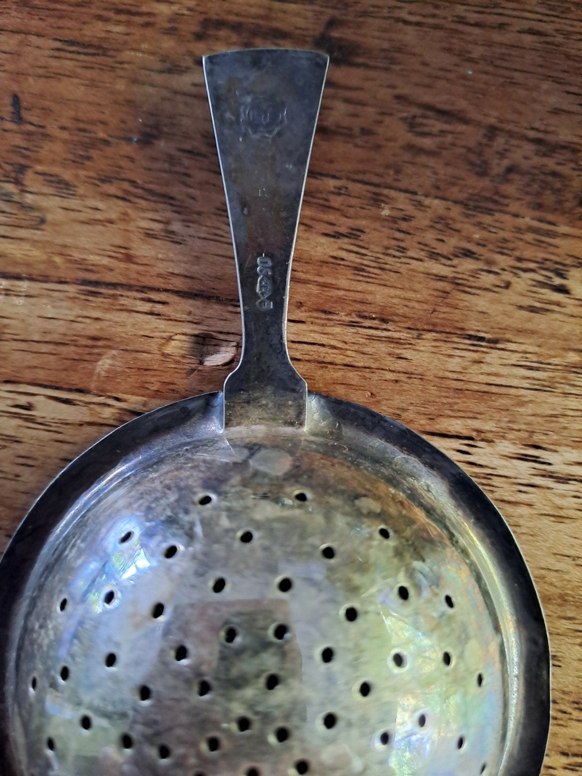 Antiek theezeefje, zilverkleurig, Antiek en Kunst, Ophalen of Verzenden, Zilver