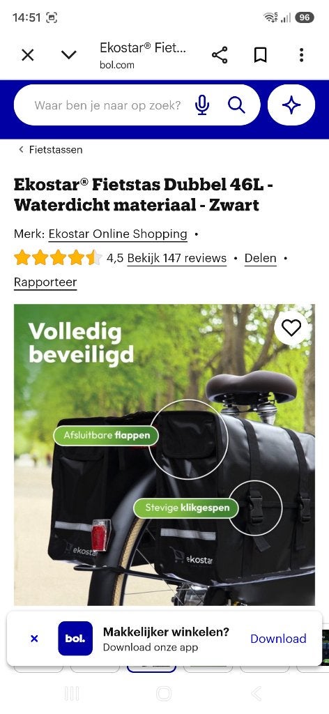 Fietstassen, Fietsen en Brommers, Ophalen, Zo goed als nieuw, Ecostar