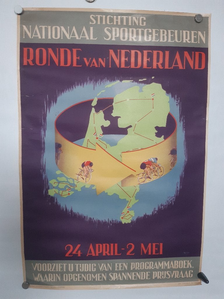 Originele Poster Wielrennen De Ronde van Nederland, Ophalen of Verzenden, A1 t/m A3, Film en Tv, Rechthoekig Staand