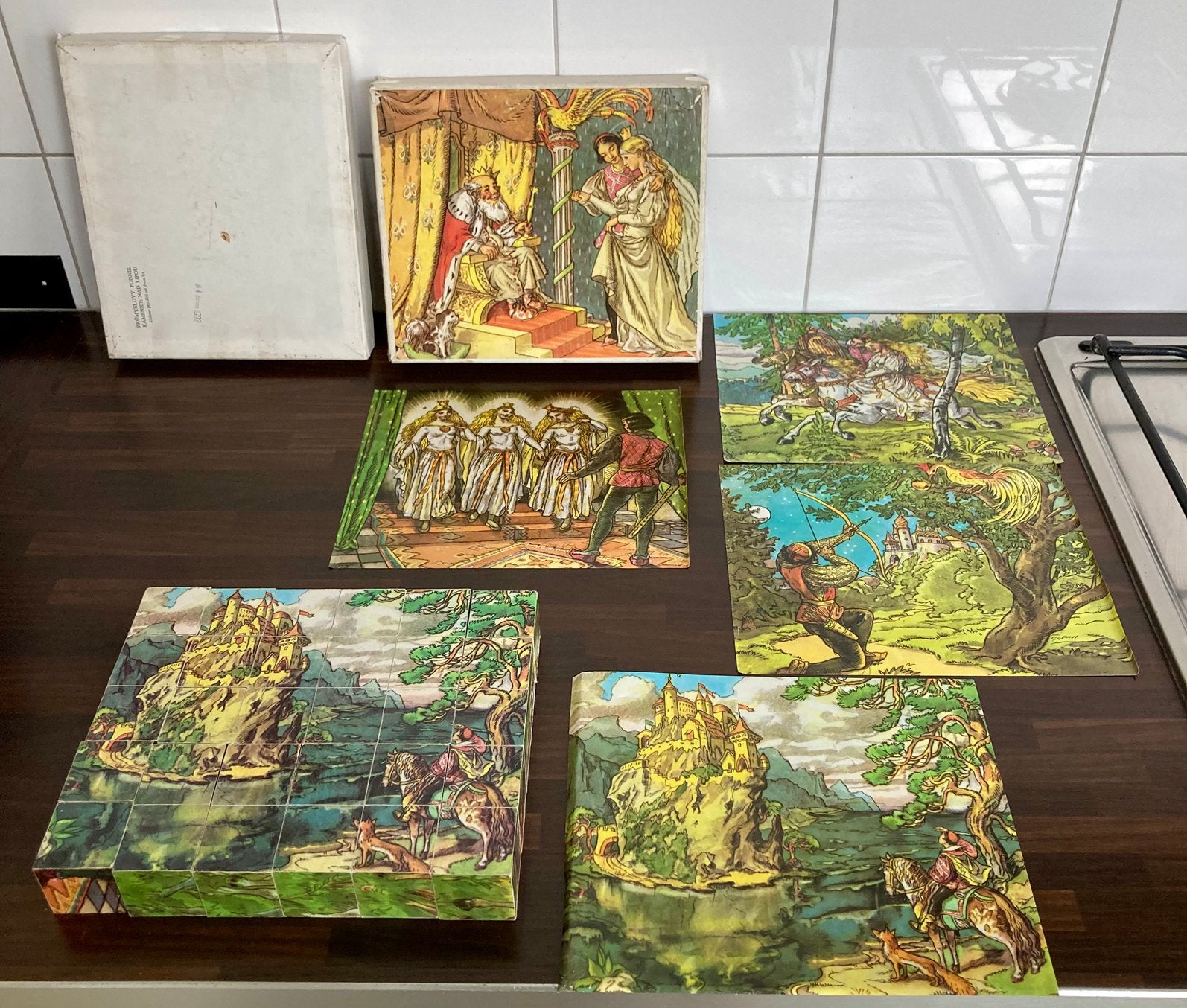 Mooie vintage blokpuzzel sprookjes, Ophalen of Verzenden