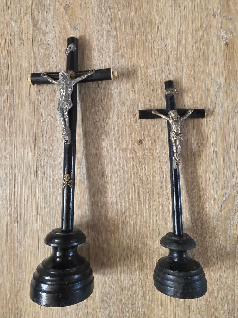 Antieke religieuze kruisen - Hout en metaal - Frankrijk, Ophalen of Verzenden