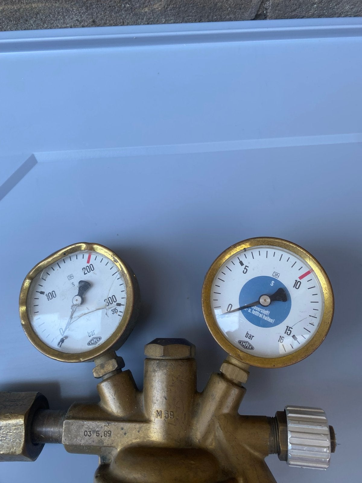 Vintage Drukregelaar met Manometers (Oxy-acetyleen), Ophalen of Verzenden, Gebruikt, Druk