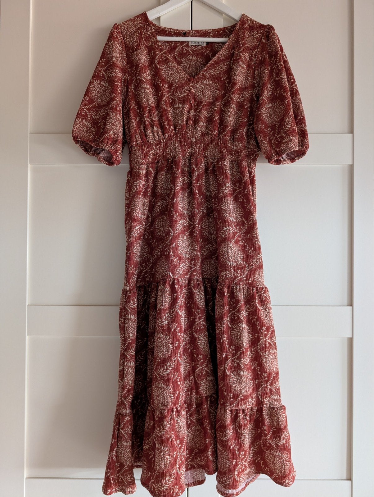 Jurk Littl&me Maat S - Rood met print, Kleding | Dames, Jurken, Ophalen of Verzenden, Gedragen, Littl&me, Maat 36 (S)