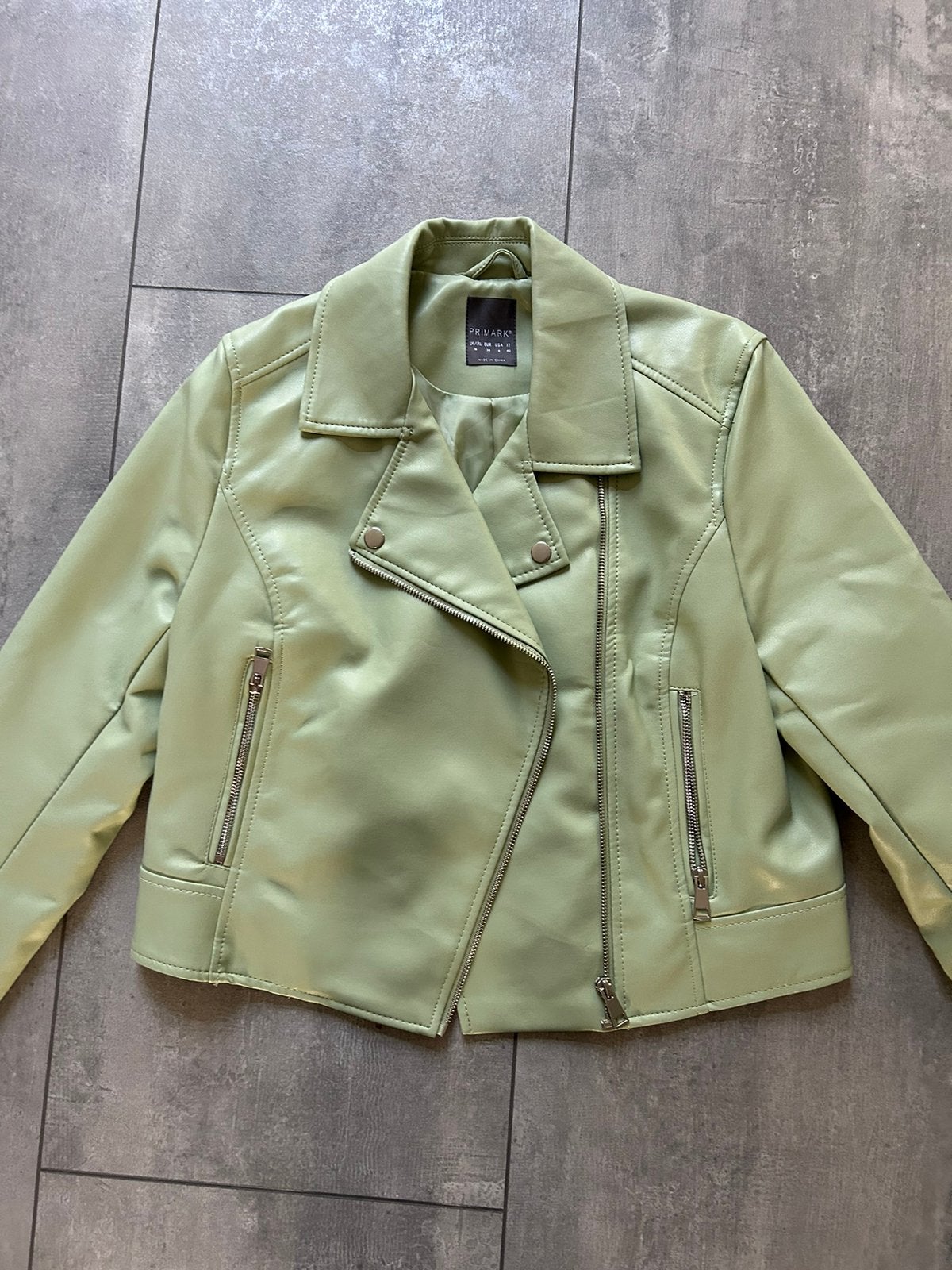 Mint groen leren jas, Kleding | Dames, Ophalen, Zo goed als nieuw, Maat 36 (S), Groen