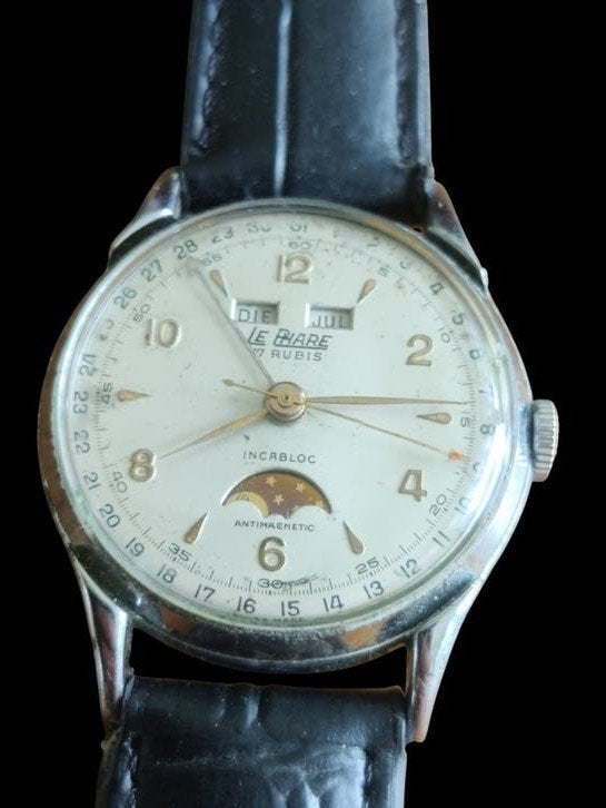 Le Phare triple horloge maanstand, Ophalen of Verzenden, Staal, Overige merken, 1960 of later