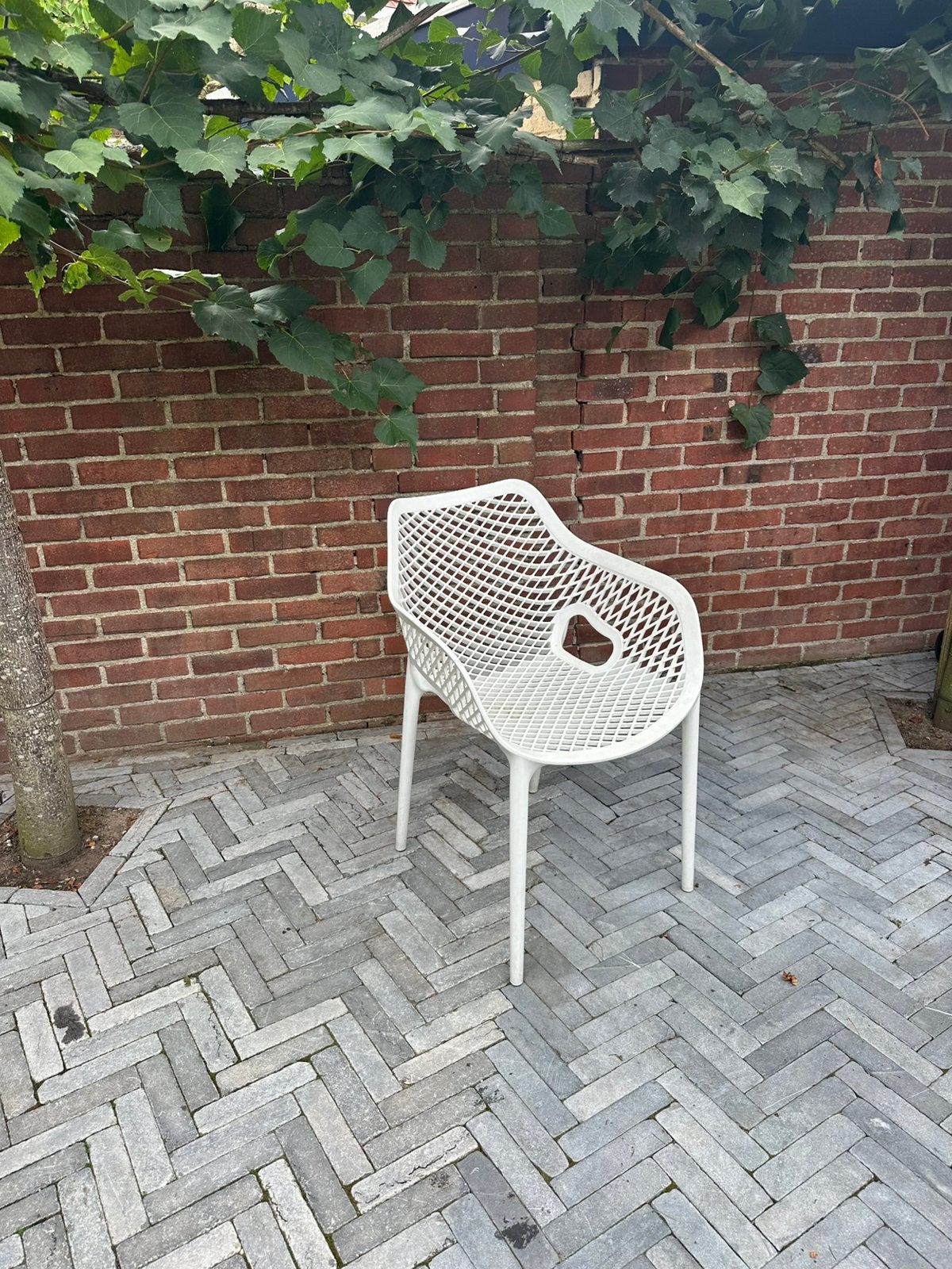 Madino Air stapelbare tuinstoel - Wit 6 stuks, Tuin en Terras, Ophalen, Zo goed als nieuw, Kunststof