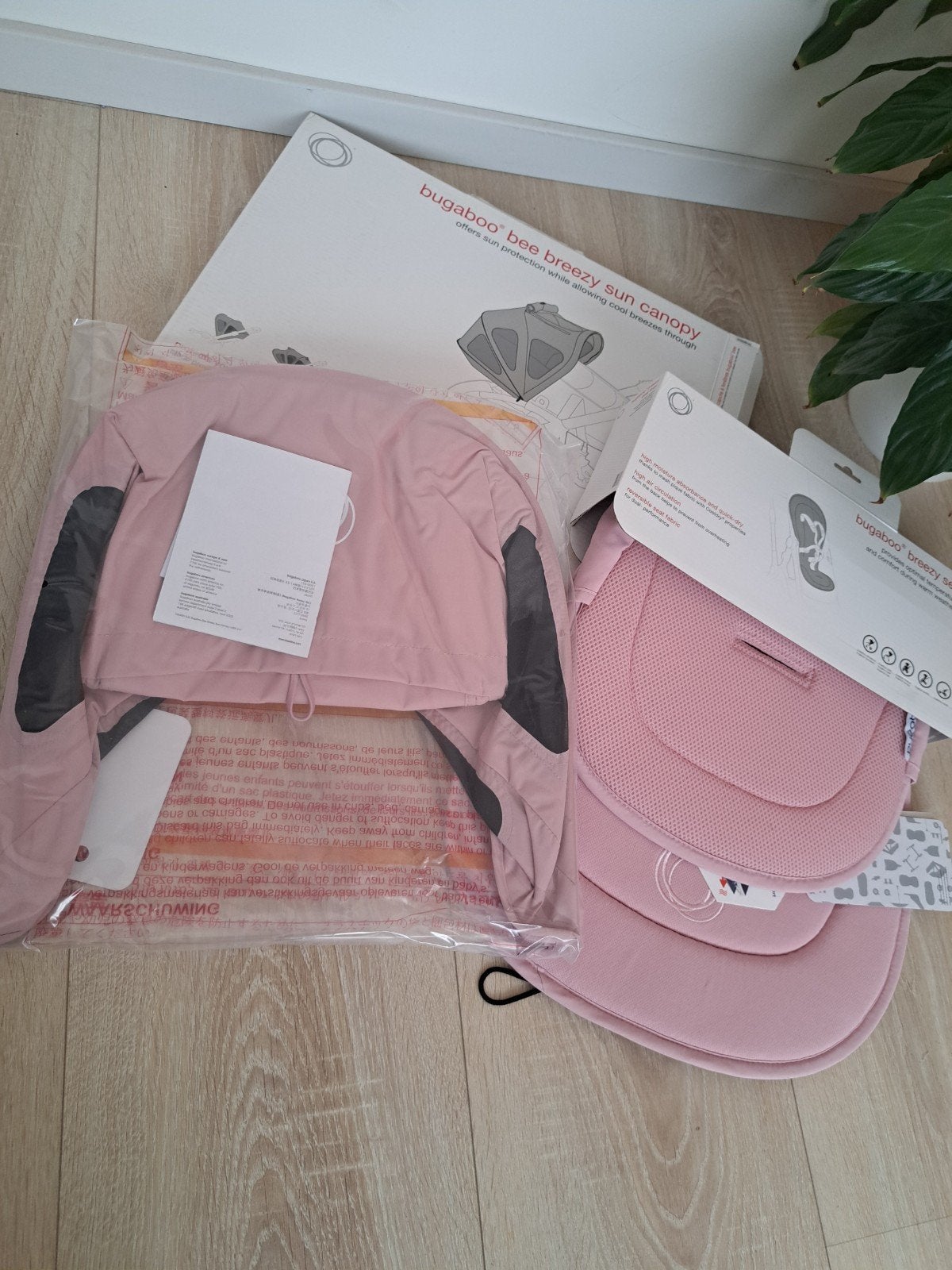 NIEUW! Bugaboo Bee breezy set " Soft pink", Ophalen of Verzenden, Nieuw, Zonnekap