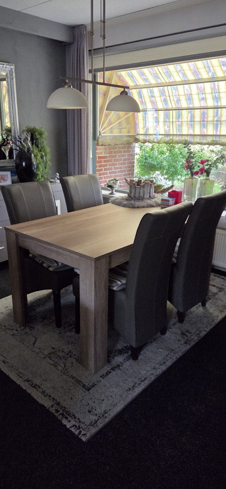 Elegante eettafel 160x90x79 cm incl 4 stoelen, Huis en Inrichting, Ophalen, Gebruikt, 50 tot 100 cm, 150 tot 200 cm