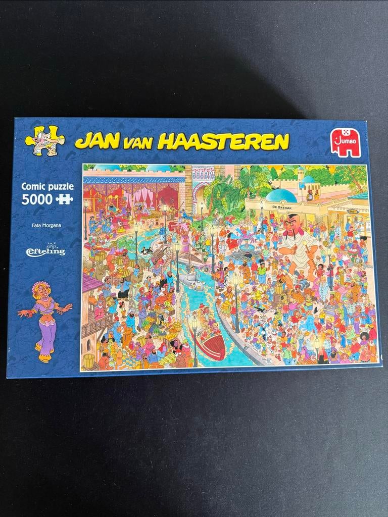 Jan van Haasteren Fata Morgana 5000 stukjes + mat en plaat, Ophalen, Meer dan 1500 stukjes, Zo goed als nieuw, Legpuzzel
