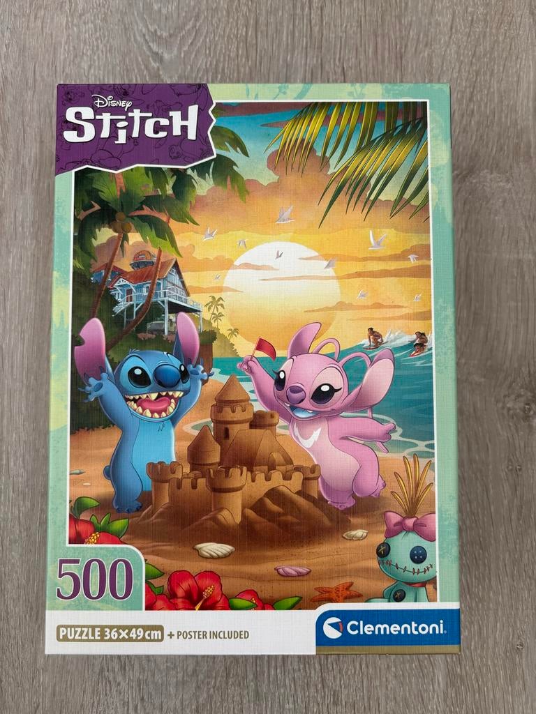 Disney Stitch Legpuzzel 500 stukjes Clementoni, Ophalen of Verzenden, 500 t/m 1500 stukjes, Gebruikt, Legpuzzel