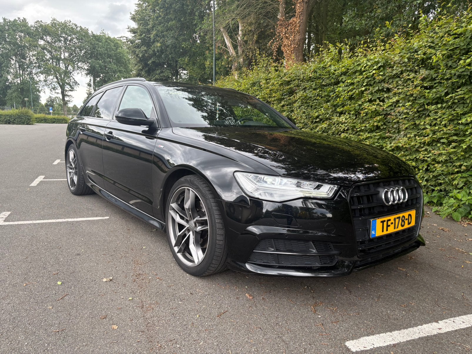 Audi A6 1.8 Tfsi Ultra 190pk S Tronic 2018 Zwart, Auto's, 1610 kg, Leder en Stof, Zwart, Origineel Nederlands