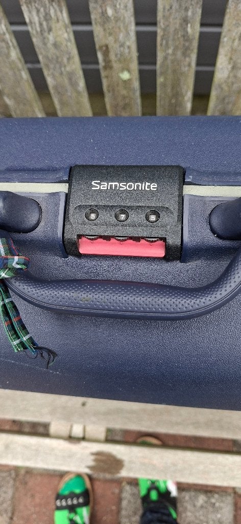 Samsonite blauwe koffer, Gebruikt, Hard kunststof, Slot, Ophalen