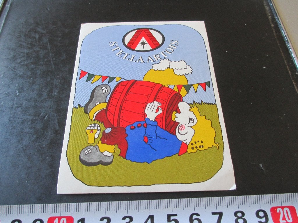 sticker 038 STELLA ARTOIS bier pils strp ton fust, Ophalen, Zo goed als nieuw