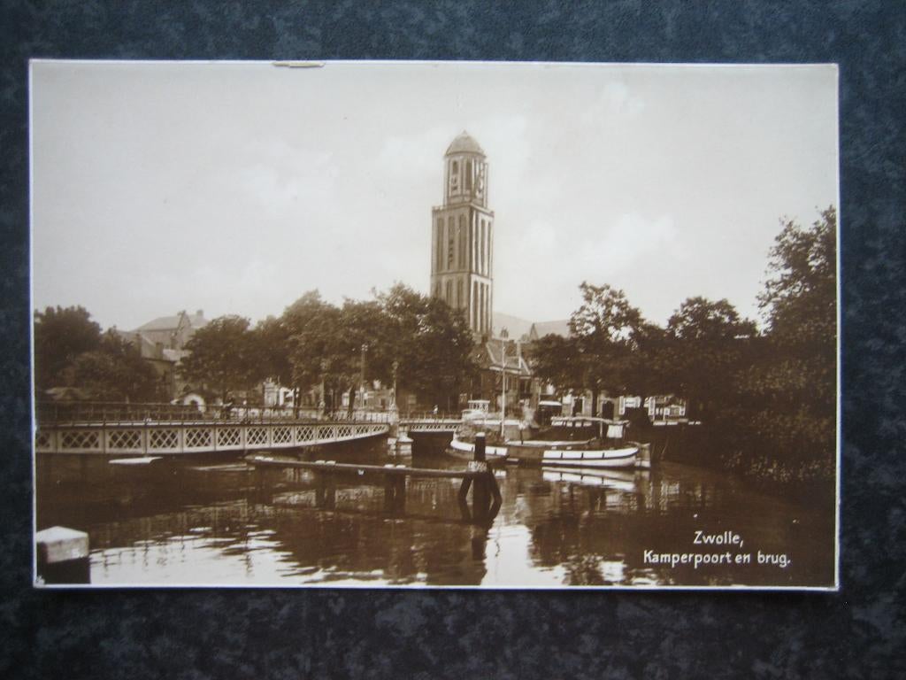 ZWOLLE Kamperpoort brug en peperbus, Verzamelen, Ophalen of Verzenden, Voor 1920, Overijssel