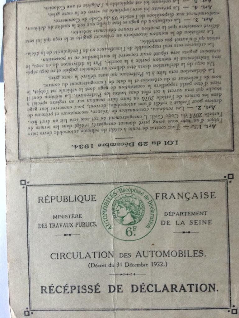 Carte grissen van vooroorlogse citroen ac4 oldtimer, Ophalen of Verzenden