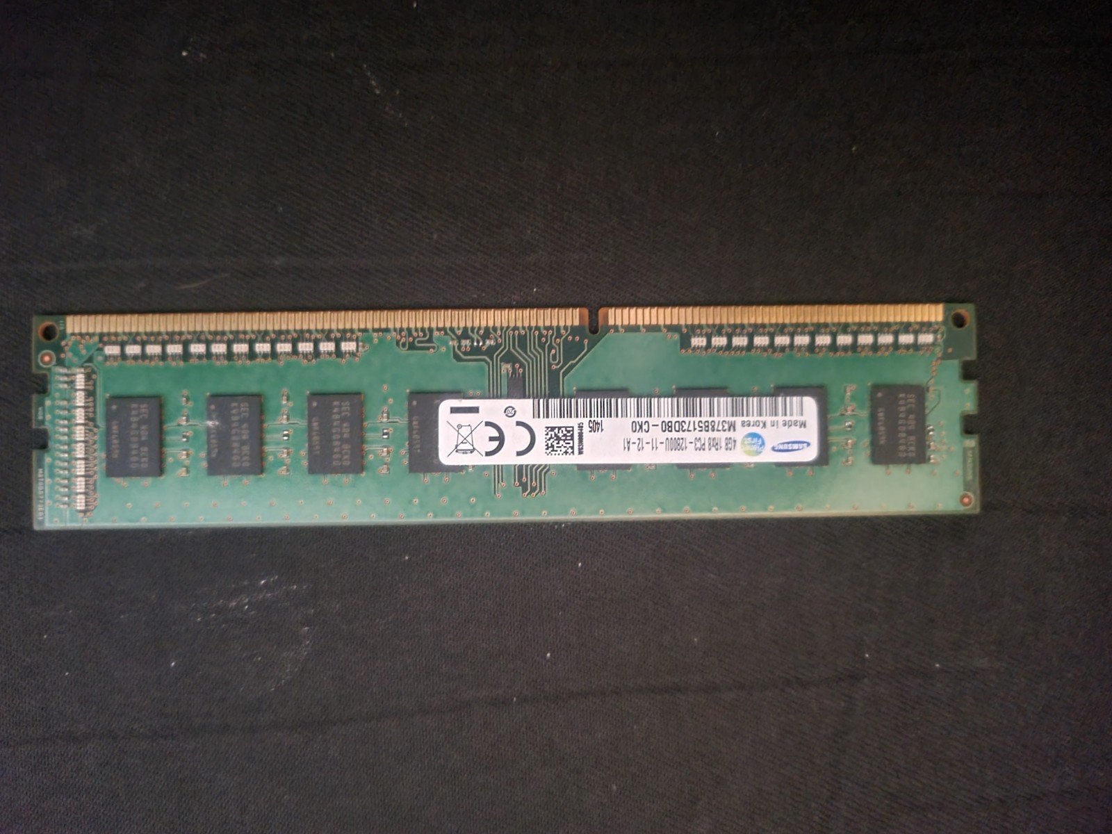 4GB 1Rx8 PC3-12800U-11-12-A1 Samsung, Computers en Software, RAM geheugen, Ophalen of Verzenden, DDR3, Desktop