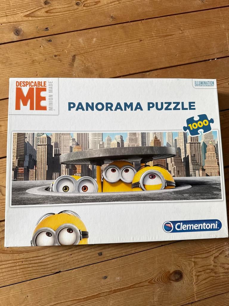 Minions Panorama Puzzel 1000 stukjes - Clementoni, Hobby en Vrije tijd, Denksport en Puzzels, Ophalen, 500 t/m 1500 stukjes, Zo goed als nieuw