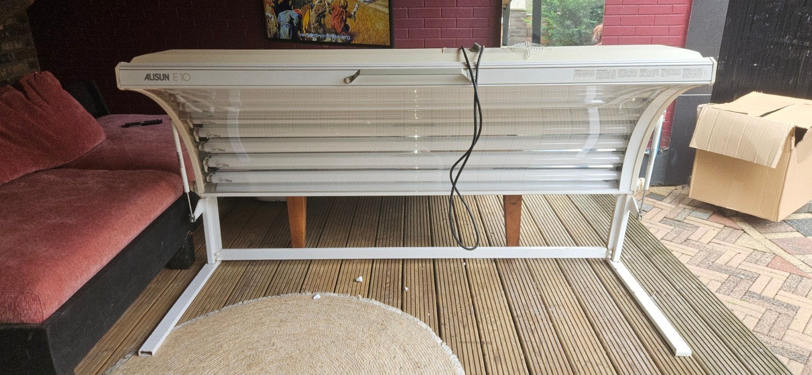 Alisun E10 Zonnebank, Ophalen, Gebruikt, Zonnebank enkelzijdig, 10 tot 15 lampen