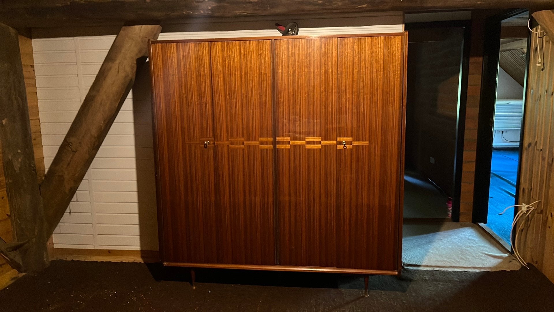 Vintage retro 60’s kledingkast., Ophalen, Vintage,retro, Met deur(en), Gebruikt