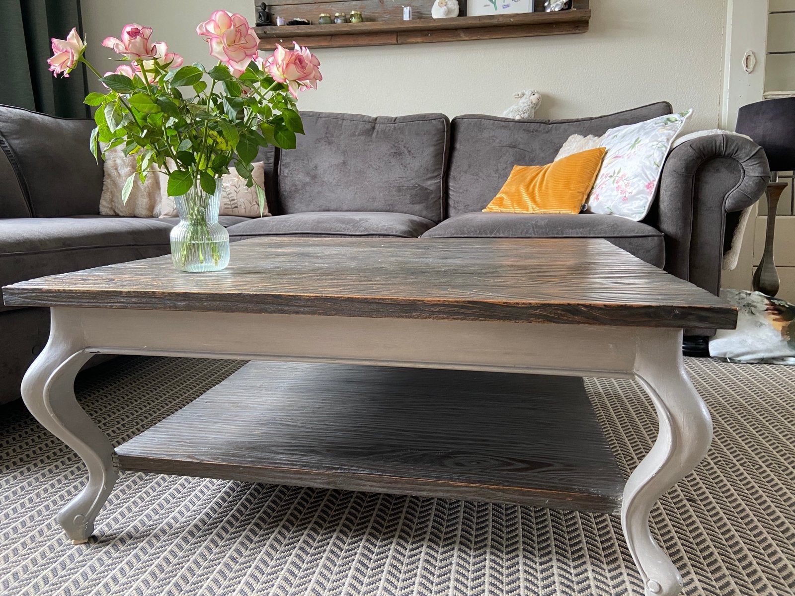 Driftwood salontafel 100 x 100, Huis en Inrichting, Ophalen, Gebruikt, 100 tot 150 cm, 50 tot 100 cm