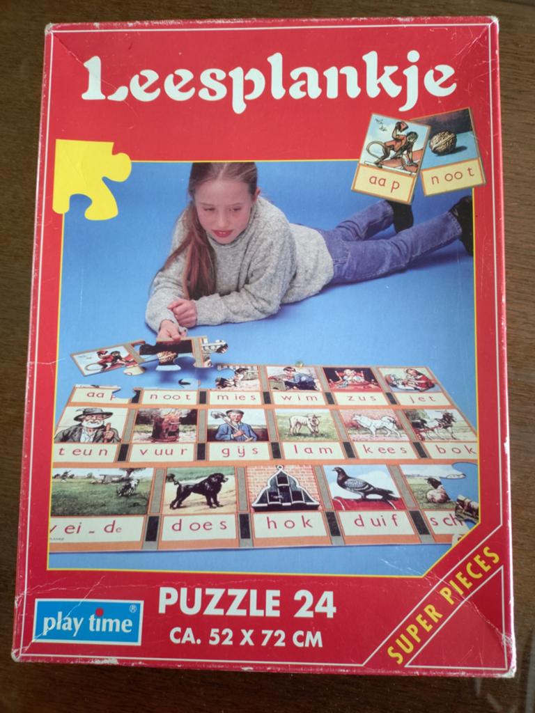 Leesplankje vloer/tafelpuzzel dementie/nostalgie, Ophalen of Verzenden, 10 tot 50 stukjes, Zo goed als nieuw