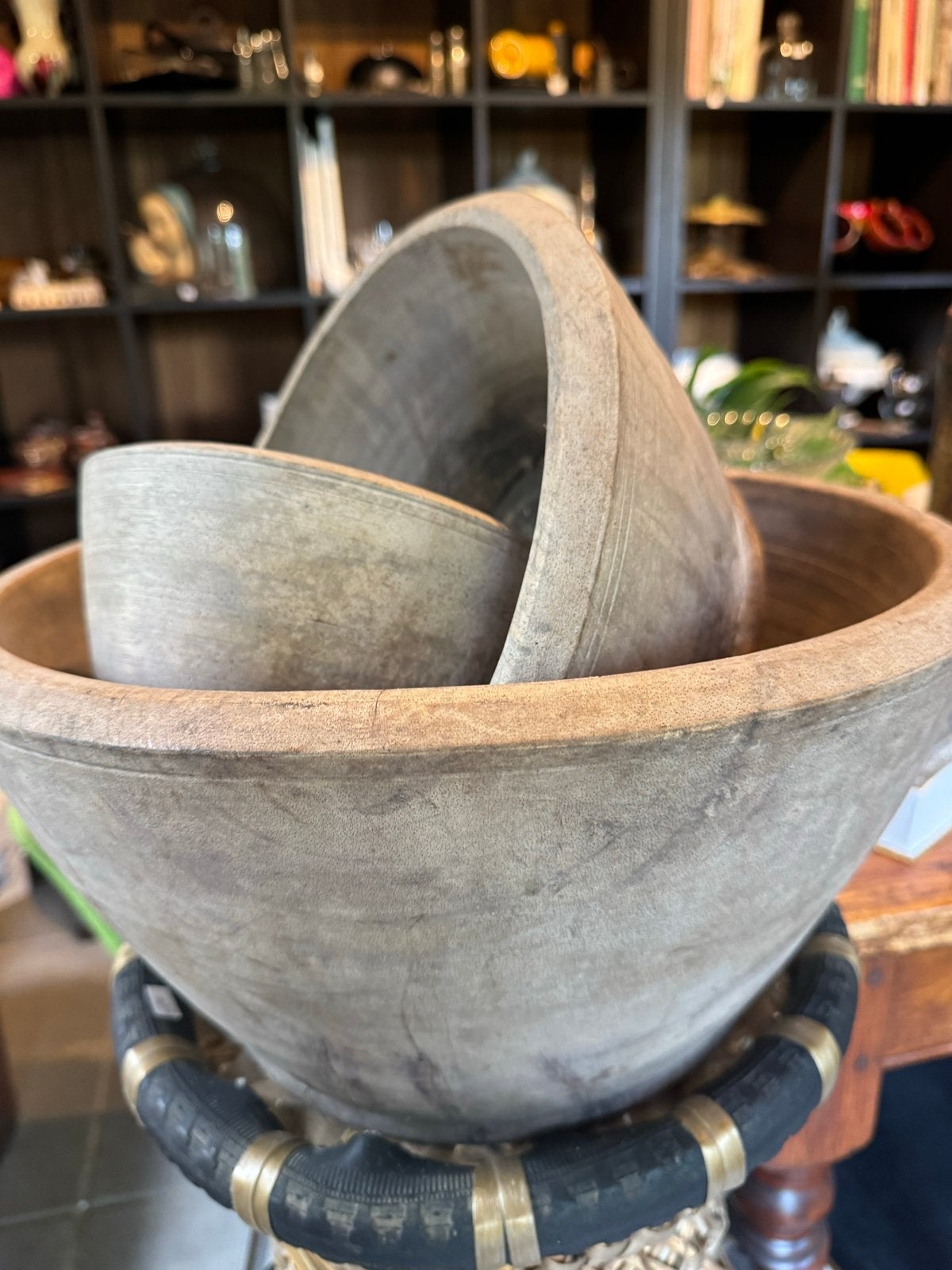 Set van 3 Grote Houten Schalen - Decoratief, Ophalen of Verzenden