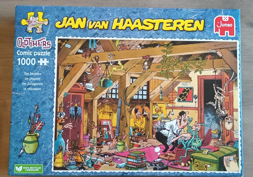 Jan van Haasteren. Oldtimer De Vrijgezel. Comic puzzel 1000, Ophalen of Verzenden, 500 t/m 1500 stukjes, Zo goed als nieuw