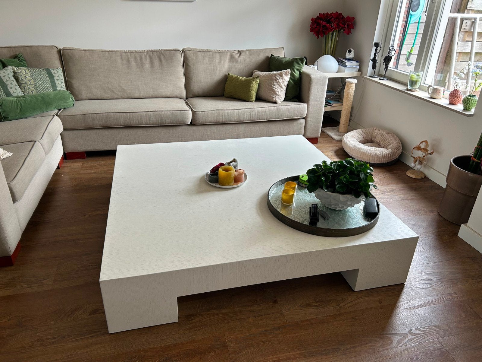 Originele design Salontafel Meridiani 150x150x30 cm, Ophalen, Overige materialen, Modern design, 150 tot 200 cm