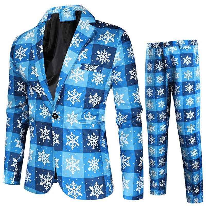 Heren blauw geruit kostuum pak blazer colbert broek luxe, Kleding | Heren, Verzenden, Nieuw, Overige maten, Blauw