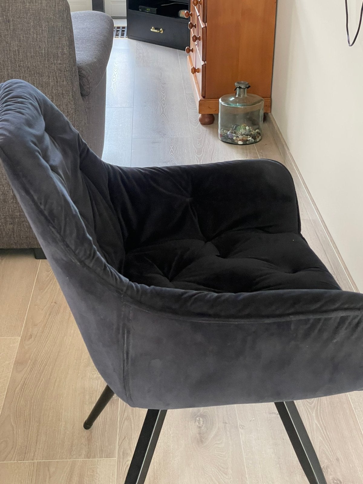 4 Eetkamer stoelen, Ophalen, Zwart, Zo goed als nieuw, Metaal