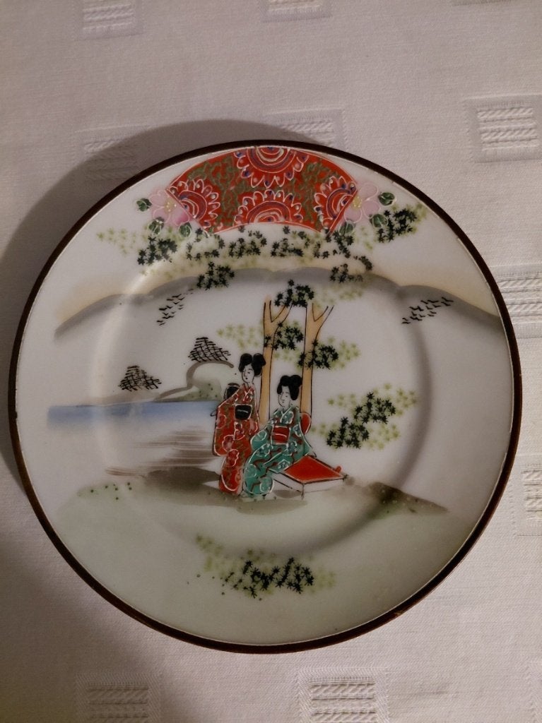 Oud Japans bord eierschaalporselein, Ophalen of Verzenden