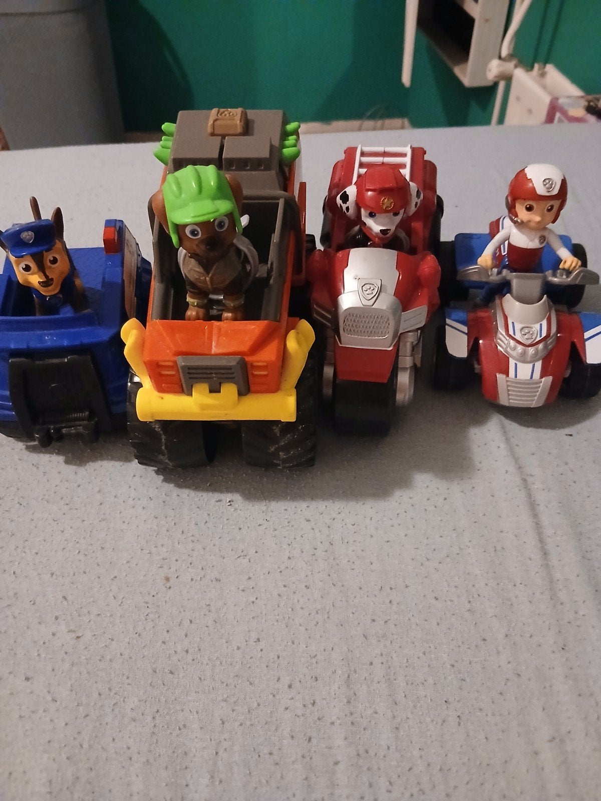 Paw Patrol voertuigen set - Chase, Rocky, Marshall, Ryder, Ophalen, Gebruikt
