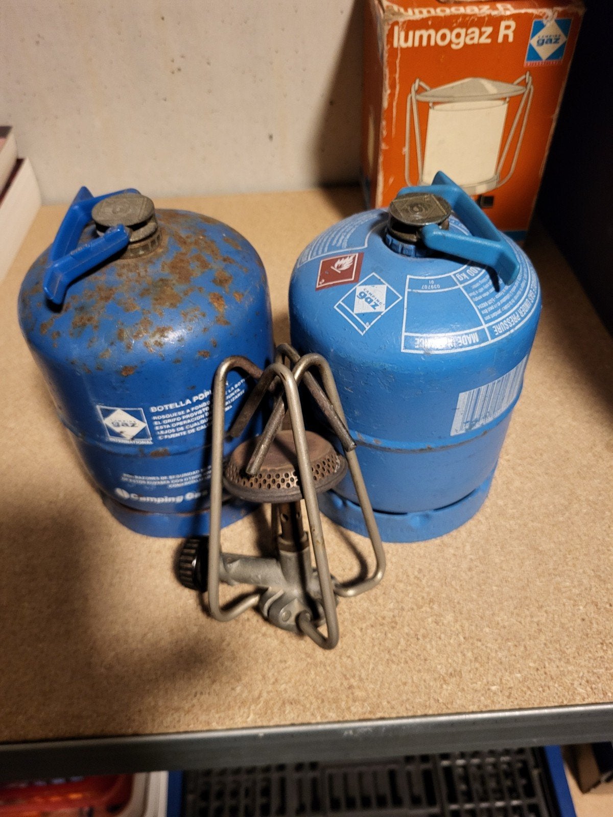 Campingaz gasflesjes met brander, Ophalen of Verzenden, Gebruikt