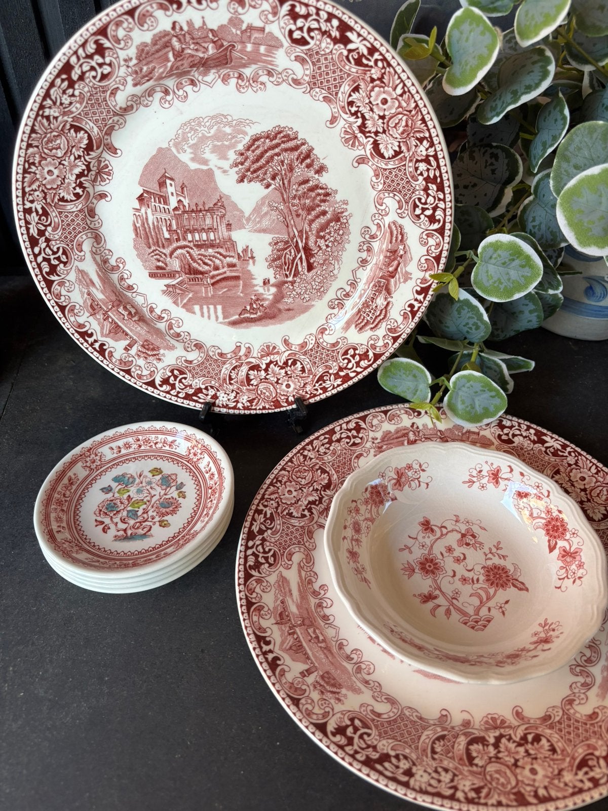 2 vintage borden Royal Sphinx Old England. Leuk te mixen., Antiek en Kunst, Antiek | Servies los, Ophalen of Verzenden