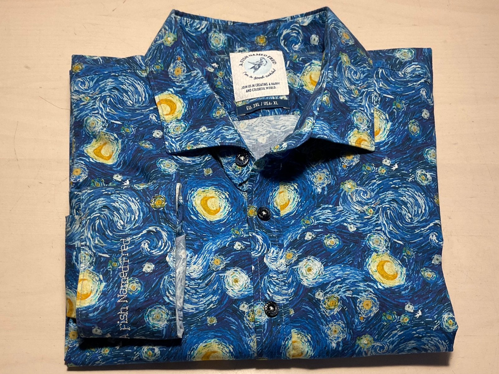 A Fish Named Fred maat 2XL voor welke look je ook gaat, Ophalen of Verzenden, Zo goed als nieuw, Blauw, Overige halswijdtes