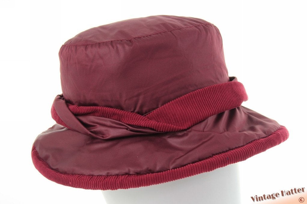 Dames herfst buckethat Hawkins bordeaux rood 55-58 nieuw, 56 of 57 cm (M, 7 of 7⅛ inch), Hoed, Hawkins, Nieuw