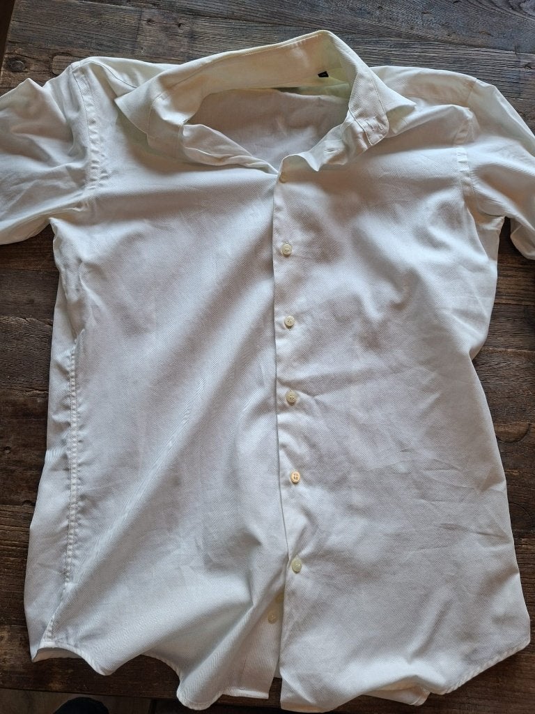 overhemd (en gilet) met machetknopen, Kleding | Heren, Ophalen, Zo goed als nieuw, Wit, Halswijdte 39/40 (M)
