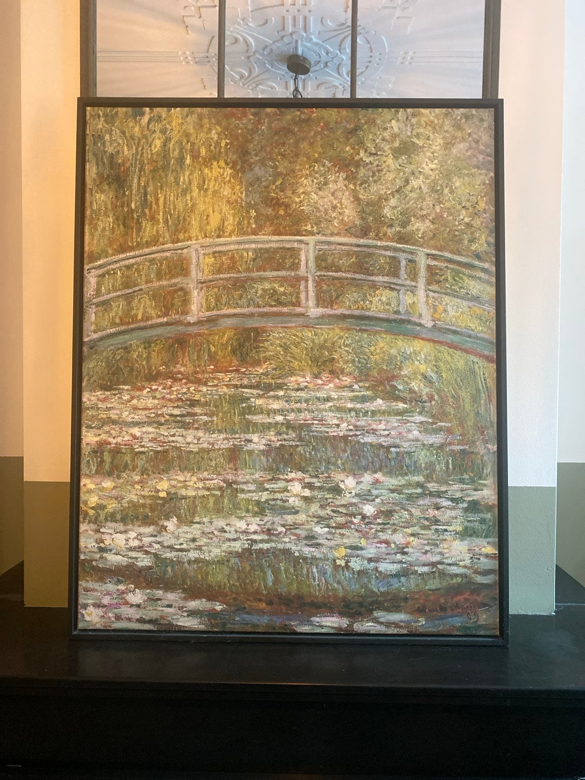 Schilderij Monet Waterlelies - Japanse brug (ca. 80x100cm), Ophalen, Doek, Impressionistisch, Landschap