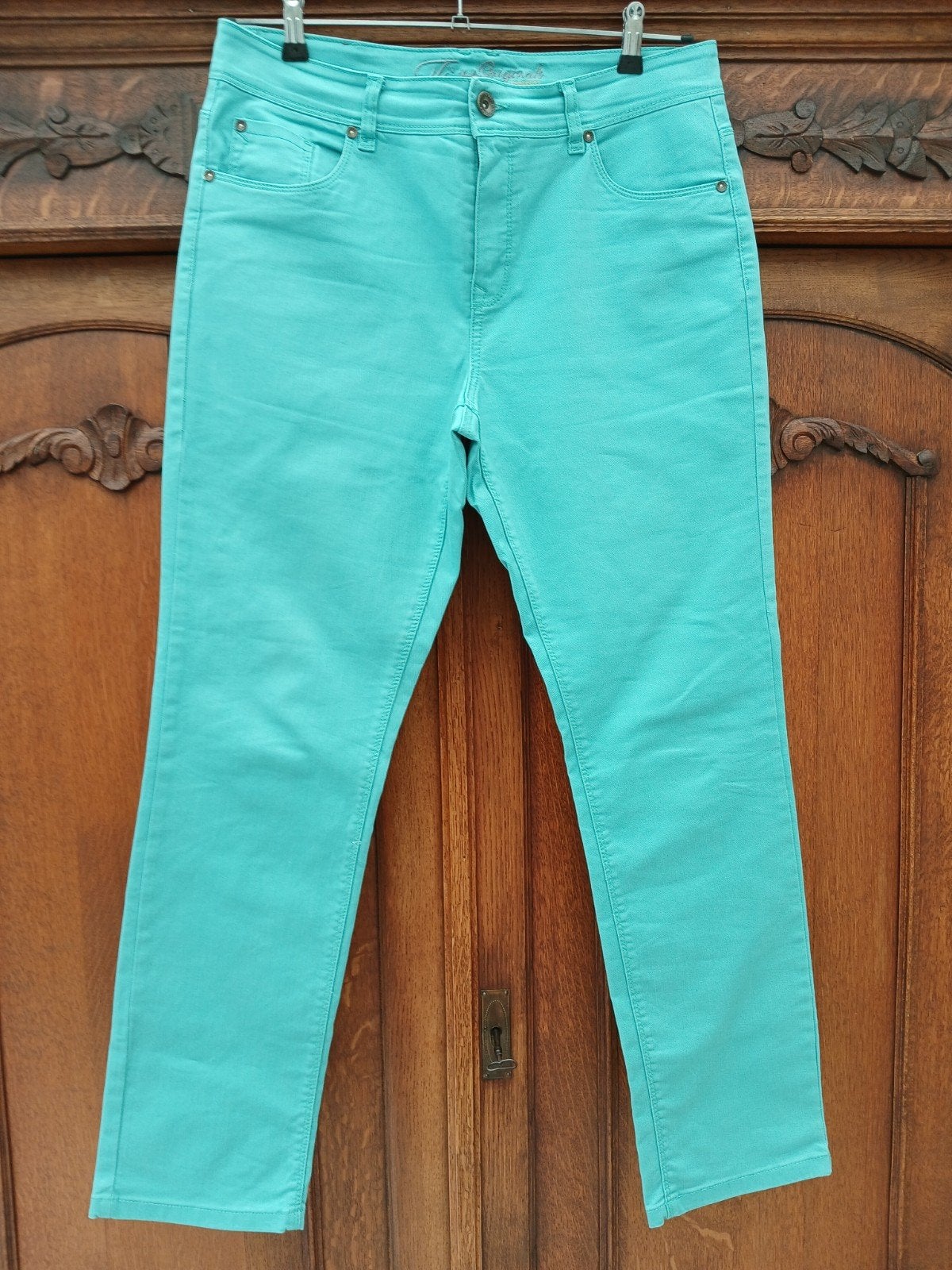 Fitt Originals mintgroene broek maat 40 met stretch, Kleding | Dames, Maat 38/40 (M), Fitt Originals, Ophalen of Verzenden, Lang