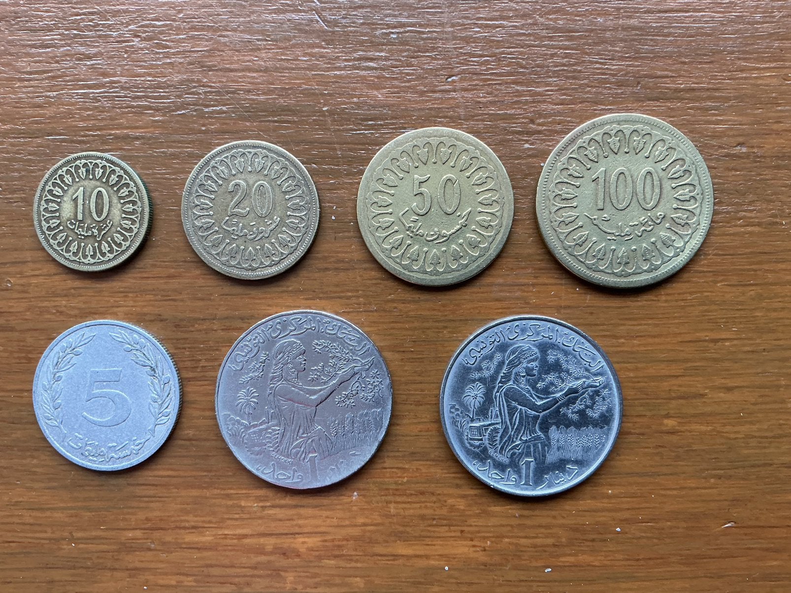 Munten Tunesië, Ophalen of Verzenden, Overige landen