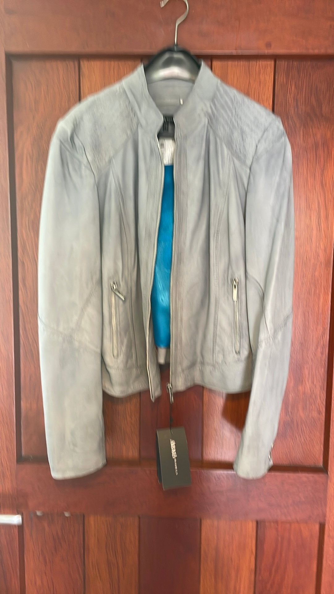 ARMA women leder jacket ICE BLEU mt 42 valt klein, Blauw, Maat 42/44 (L), Ophalen of Verzenden, Zo goed als nieuw
