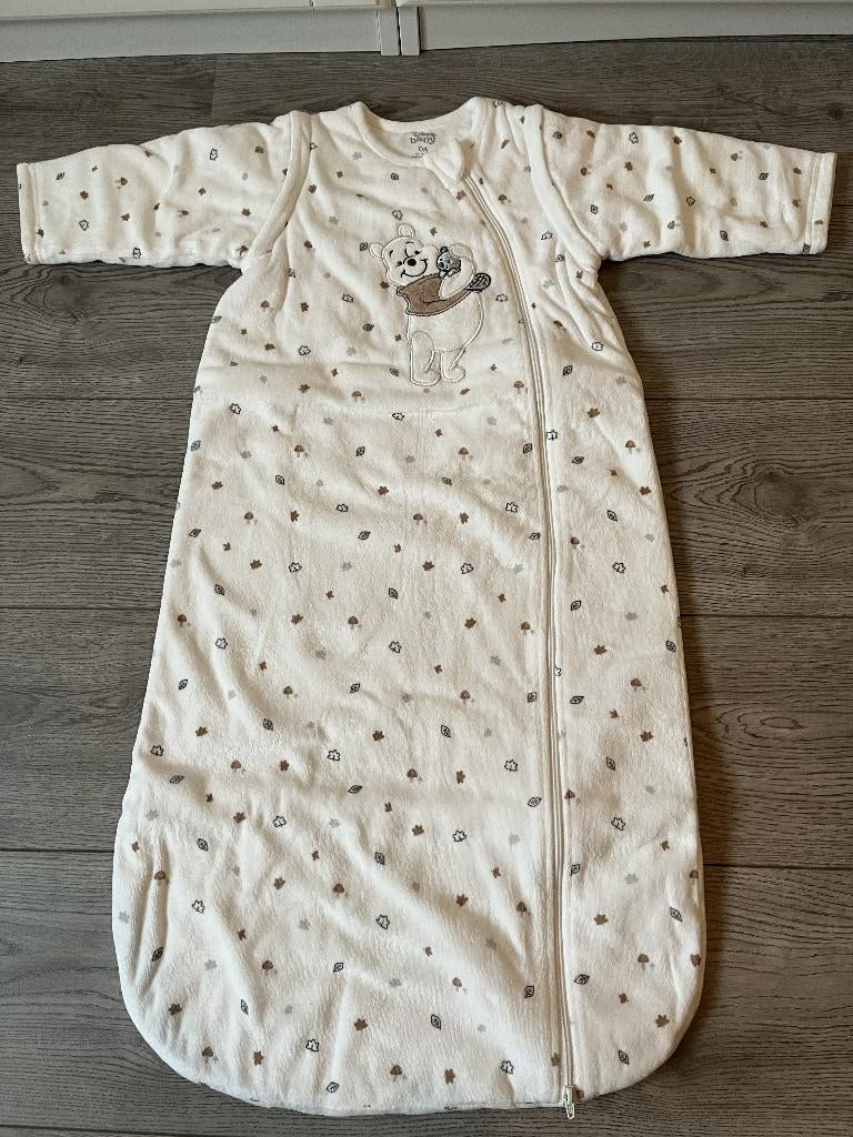 Slaapzak velours Disney Winnie the Pooh 90cm afritsbare mouw, Ophalen of Verzenden, Zo goed als nieuw, 85 tot 100 cm, Slaapzak