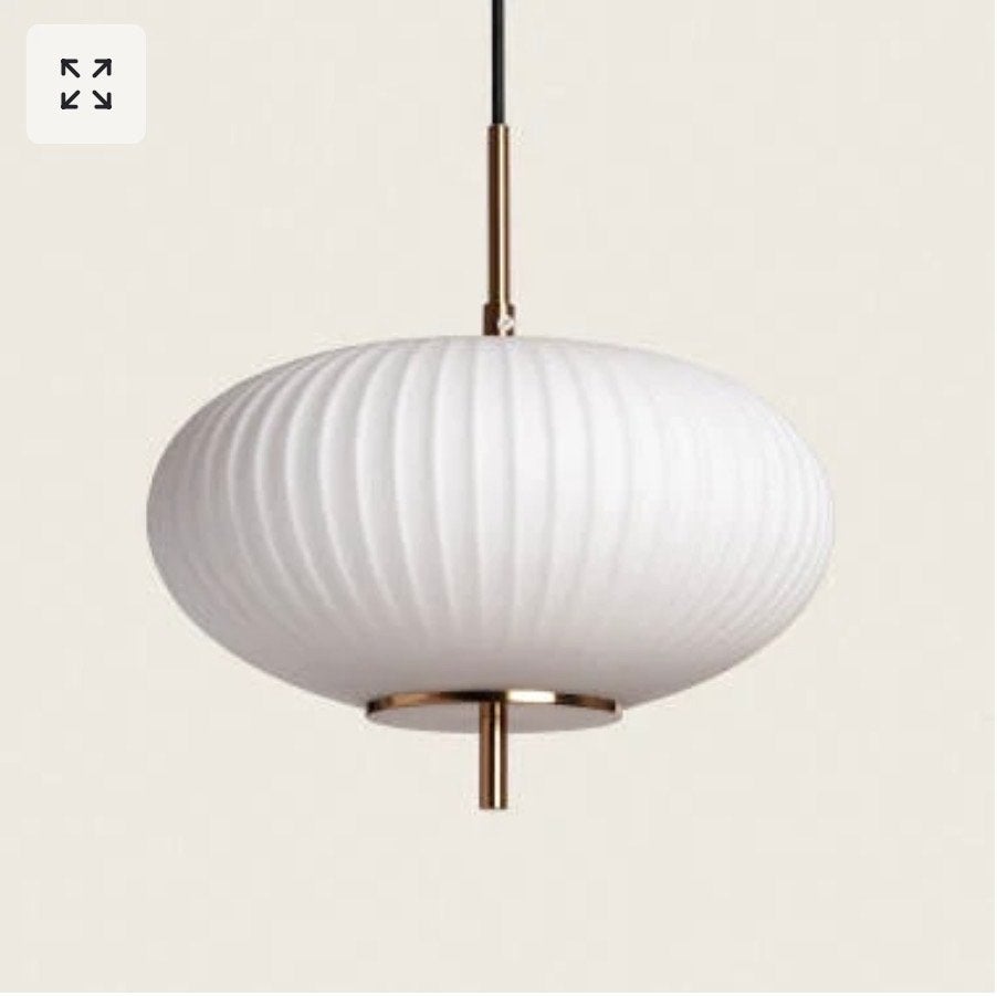 Mat glas goud ovaal hanglamp - Nieuw in doos, Huis en Inrichting, Lampen | Hanglampen, Ophalen, Nieuw, Glas, Minder dan 50 cm