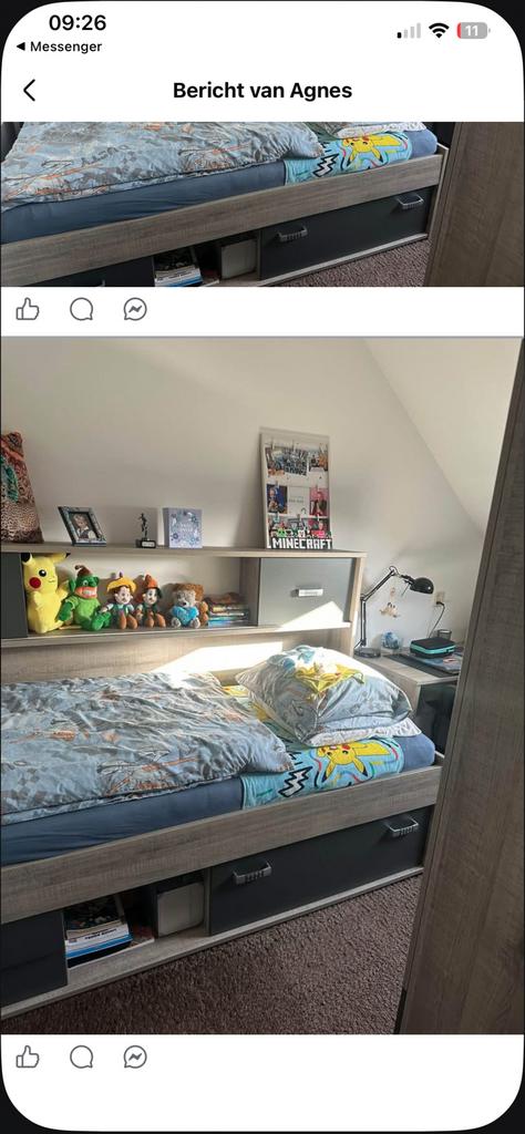 Kinder bed compleet zonder bedstuk bieden zo goed als nieuw, Eenpersoons, Minder dan 160 cm, Ophalen of Verzenden, Zo goed als nieuw