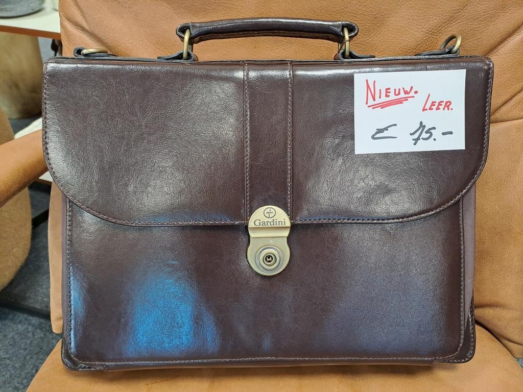 Gardenia Echt Leren Laptoptas - Nieuwstaat, Sieraden, Tassen en Uiterlijk, Tassen | Damestassen, Nieuw, Overige typen, Bruin, Ophalen of Verzenden