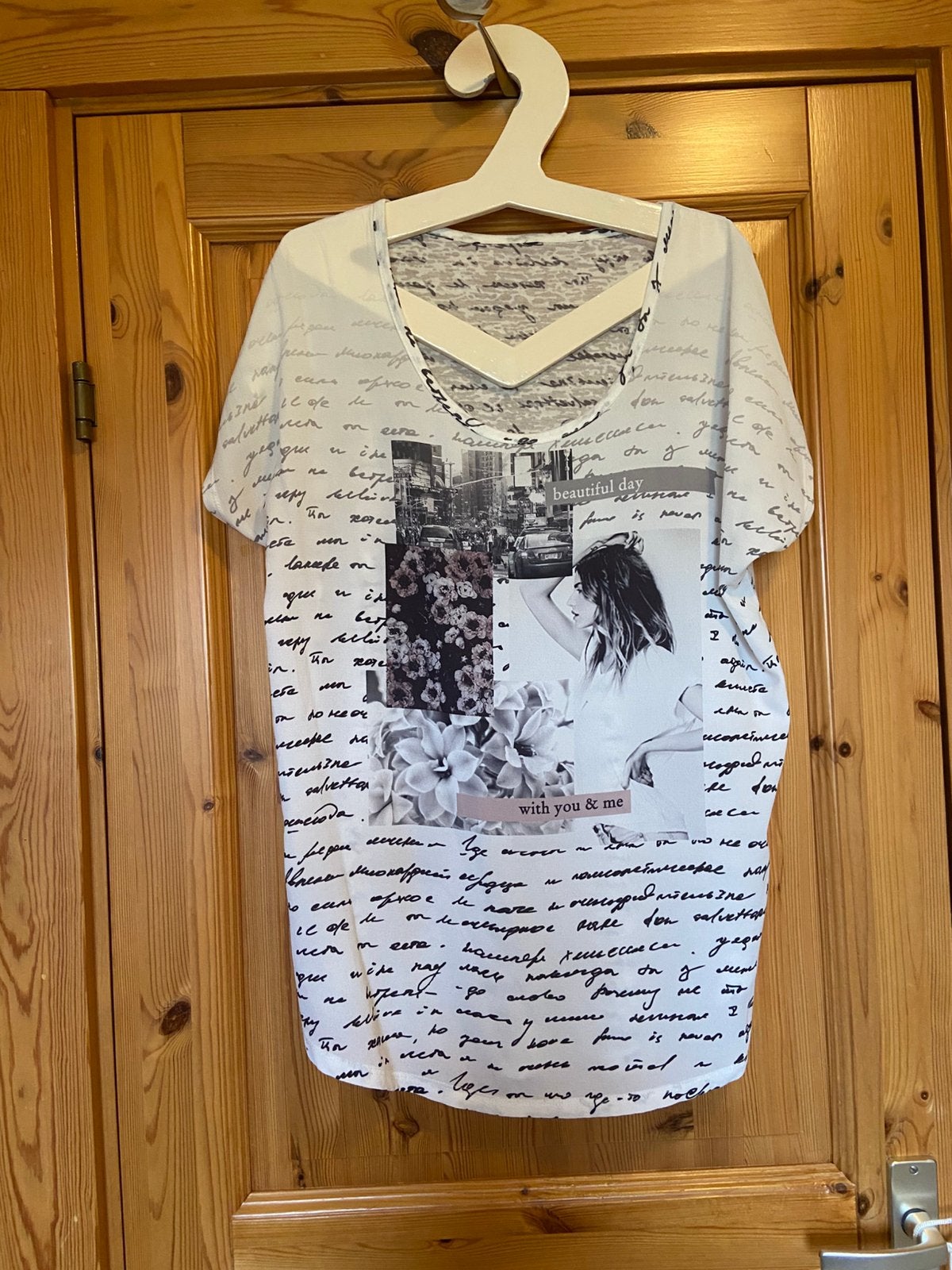 T-shirt wit beautiful day oto 67 lengte 72, Ophalen of Verzenden, Zo goed als nieuw, Wit, Korte mouw
