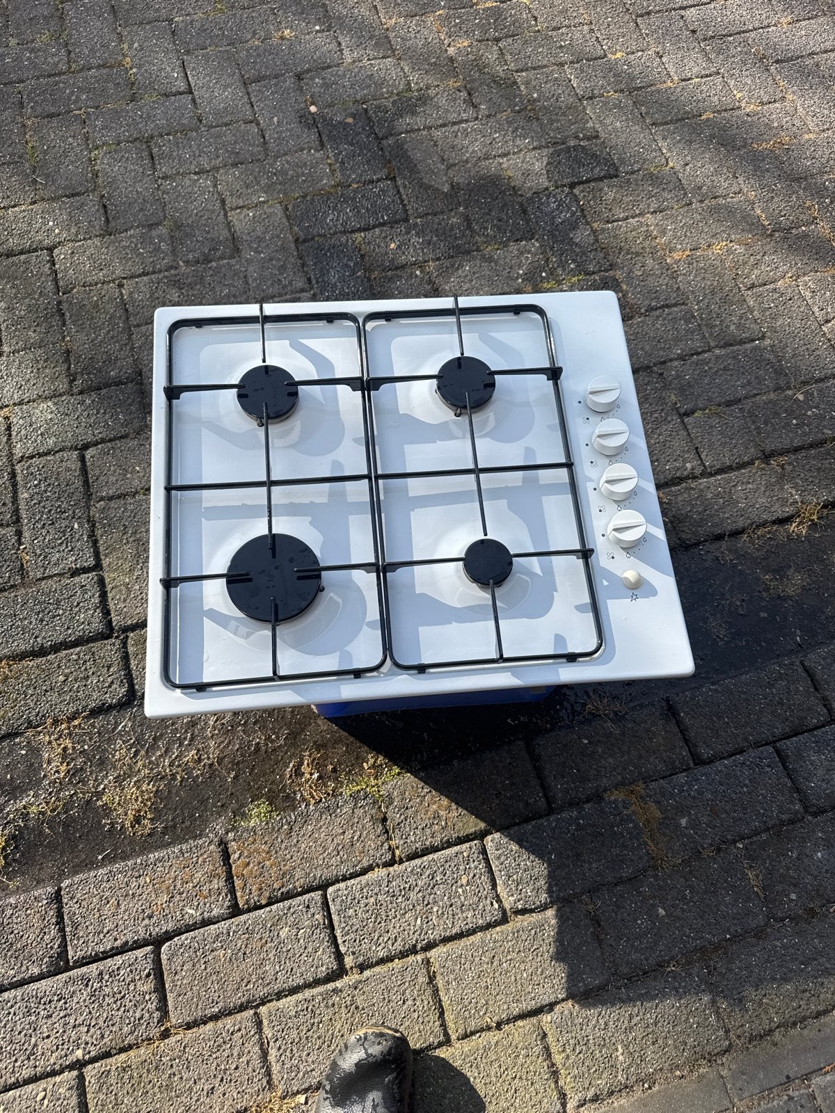 Gaskookplaat met 4 pitten, Witgoed en Apparatuur, Kookplaten, Ophalen, Gebruikt, 4 kookzones, Inbouw