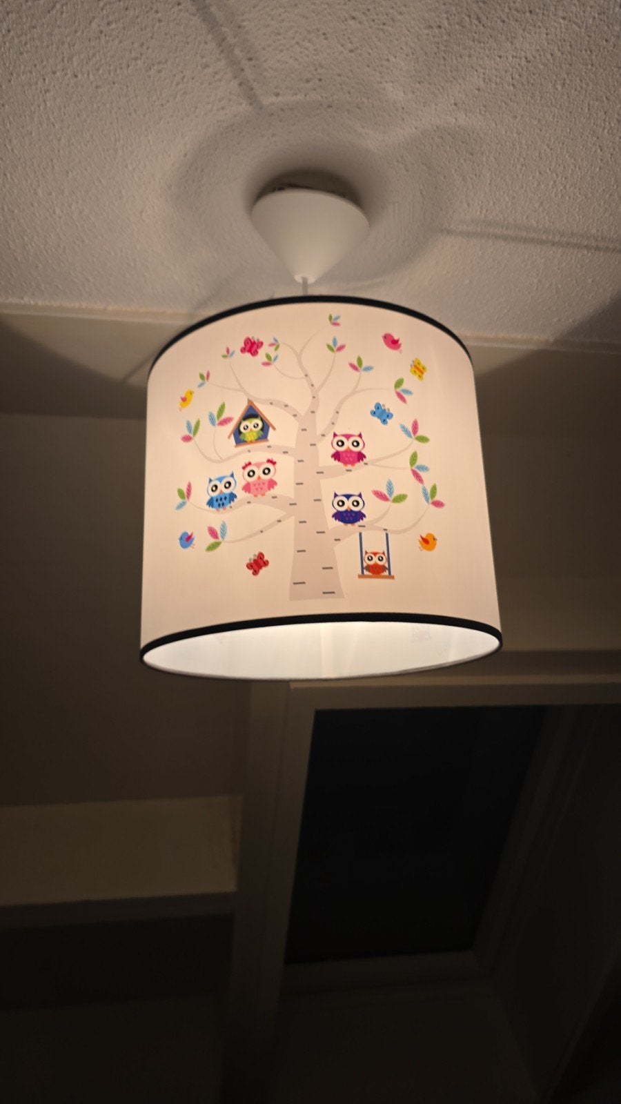 Leuke kinderlamp met uilen en boom design, Ophalen of Verzenden, Gebruikt, Metaal, Kindvriendelijk, Speels, Modern